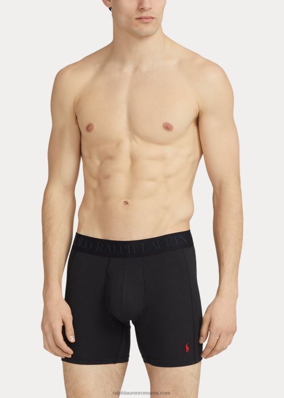 negru bărbați Ralph Lauren Boxer 4d-flex max flex pachet de 3 04688609