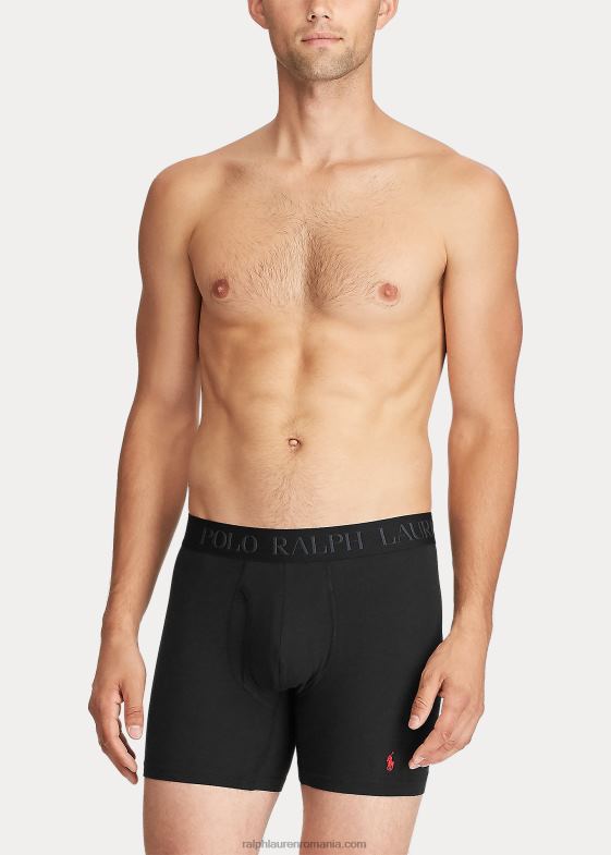 negru bărbați Ralph Lauren Boxer 4d-flex pachet de 3 04688271