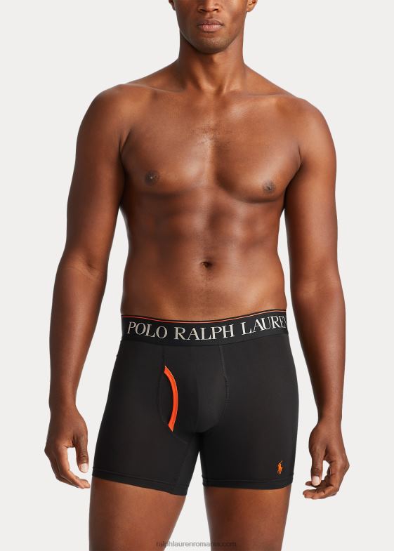 negru bărbați Ralph Lauren Boxer 4d-flex pachet de 3 046888576