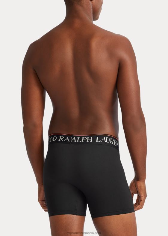 negru bărbați Ralph Lauren Boxer 4d-flex pachet de 3 046888576