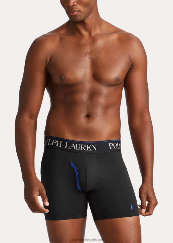 negru bărbați Ralph Lauren Boxer 4d-flex pachet de 3 046888576
