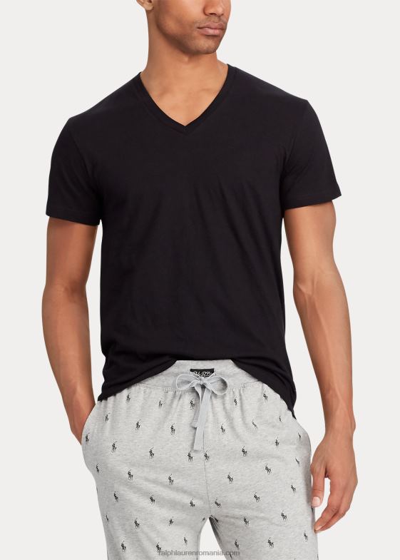 negru bărbați Ralph Lauren Cameră de corp clasică cu decolteu în V, pachet de 3 046888583