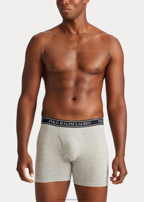 negru/gri bărbați Ralph Lauren Boxer elastic, pachet de 3 04688923