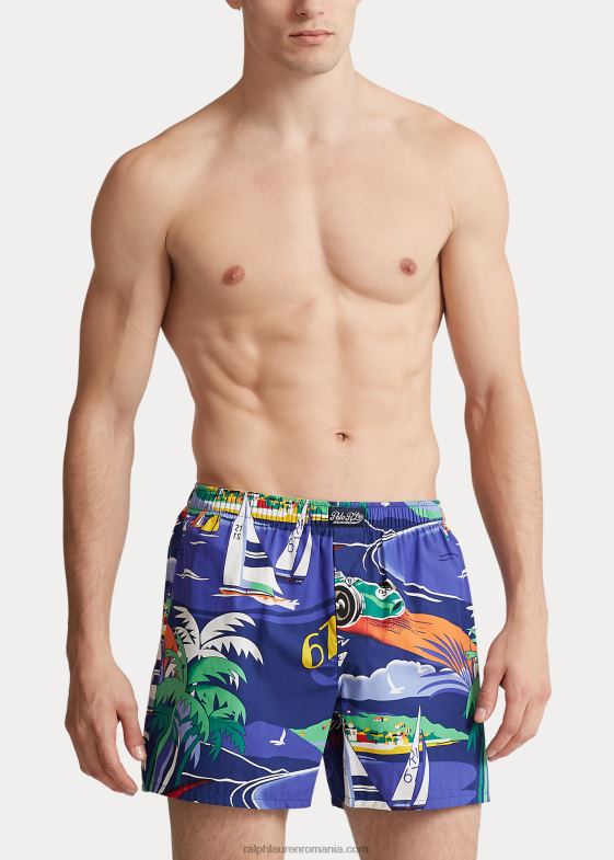 riviera du port print bărbați Ralph Lauren boxer din bumbac imprimat 04688410