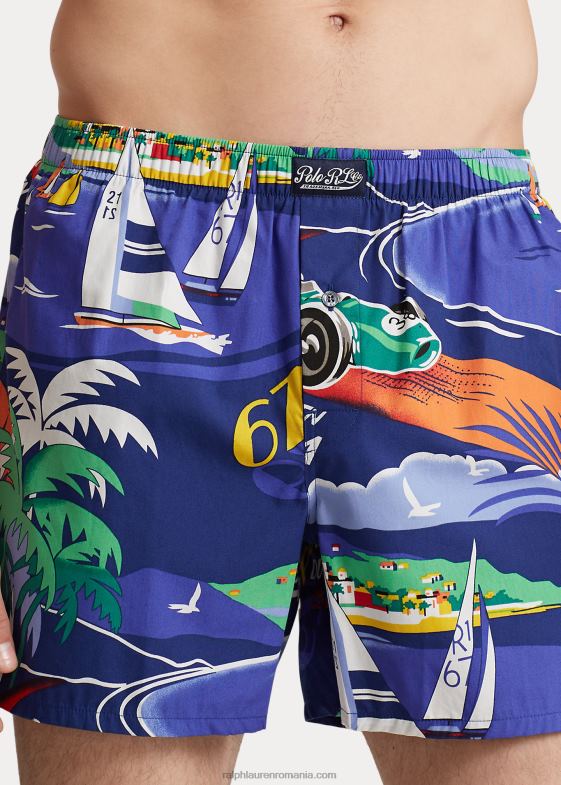 riviera du port print bărbați Ralph Lauren boxer din bumbac imprimat 04688410