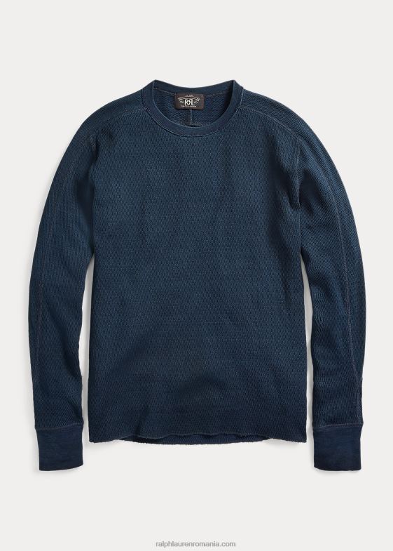 albastru clătit bărbați Ralph Lauren decolteu cu tricot jacquard indigo 046881728
