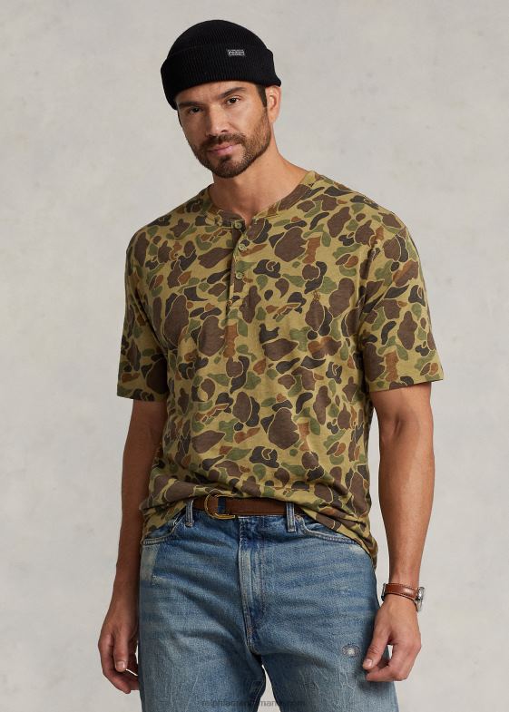 camo broasca bărbați Ralph Lauren cămașă henley din tricou 046881398