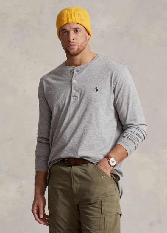 erica întunecată de epocă bărbați Ralph Lauren cămașă henley din jerseu slub 046881334