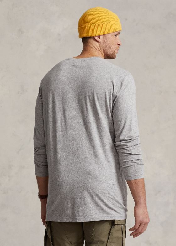 erica întunecată de epocă bărbați Ralph Lauren cămașă henley din jerseu slub 046881334