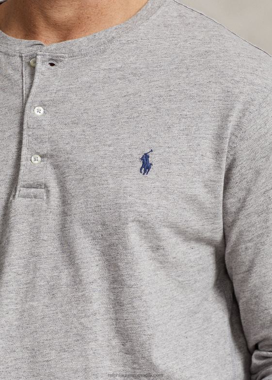 erica întunecată de epocă bărbați Ralph Lauren cămașă henley din jerseu slub 046881334