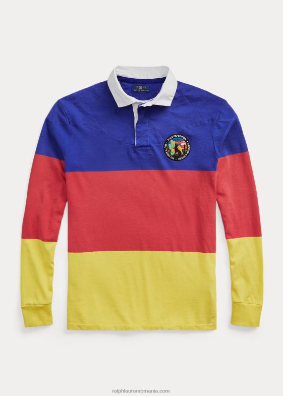 lămâie zdrobită multi bărbați Ralph Lauren tricou de rugby color-blocat cu potrivire clasică 04688754