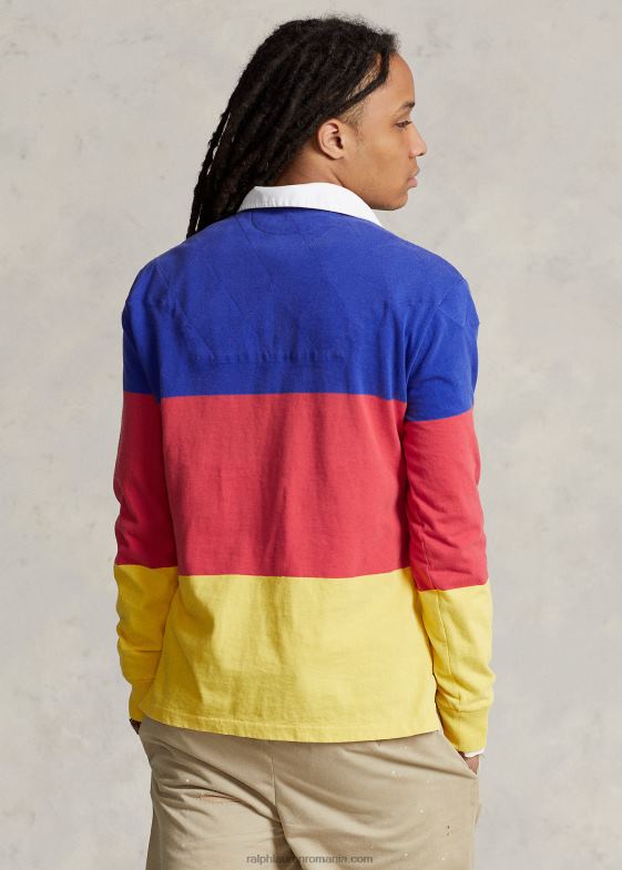 lămâie zdrobită multi bărbați Ralph Lauren tricou de rugby color-blocat cu potrivire clasică 04688754