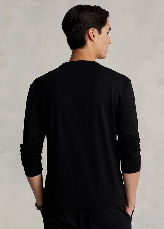 negru bărbați Ralph Lauren tricou cu mânecă lungă din tricou-toate se potrivesc 04688183