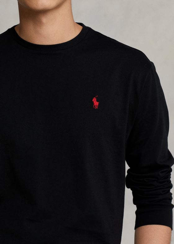 negru bărbați Ralph Lauren tricou cu mânecă lungă din tricou-toate se potrivesc 04688183