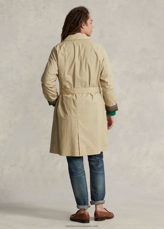 măsline multi bărbați Ralph Lauren palton reversibil poplin-madras balmacaan 046881274