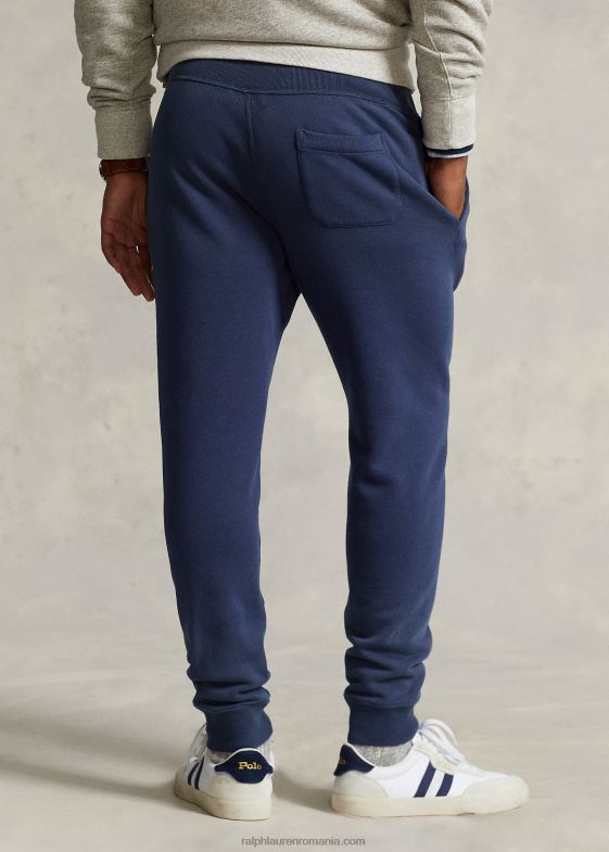 cobalt închis bărbați Ralph Lauren pantaloni de jogger din fleece grafic 04688799