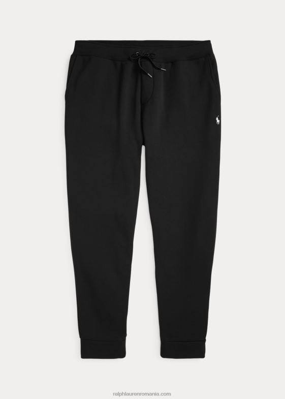 negru bărbați Ralph Lauren pantalon de jogger din tricot dublu 046881529