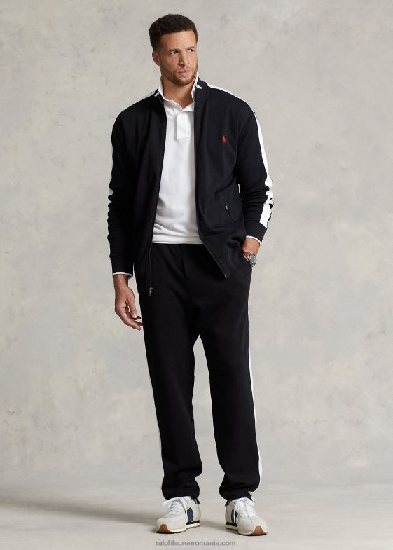 negru bărbați Ralph Lauren pantaloni de antrenament interlock 046881480