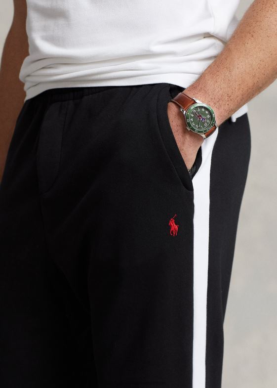 negru bărbați Ralph Lauren pantaloni de antrenament interlock 046881480
