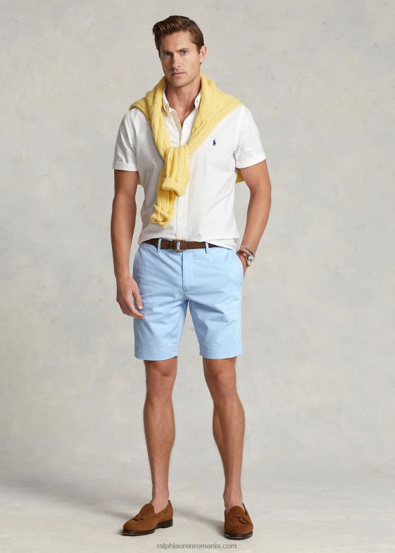 albastru de birou bărbați Ralph Lauren Pantalon scurt chino stretch slim fit de 9 inchi 04688536