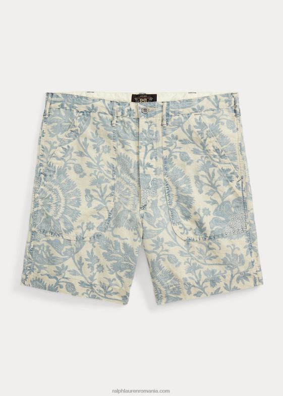albastru decolorat bărbați Ralph Lauren scurt chino floral din in-bumbac 046888684