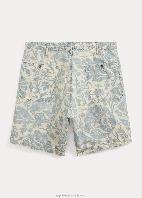 albastru decolorat bărbați Ralph Lauren scurt chino floral din in-bumbac 046888684