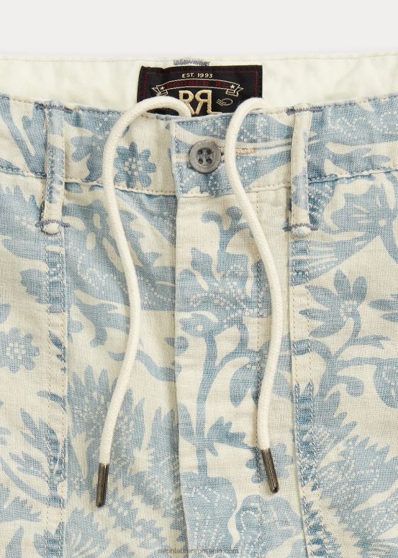 albastru decolorat bărbați Ralph Lauren scurt chino floral din in-bumbac 046888684