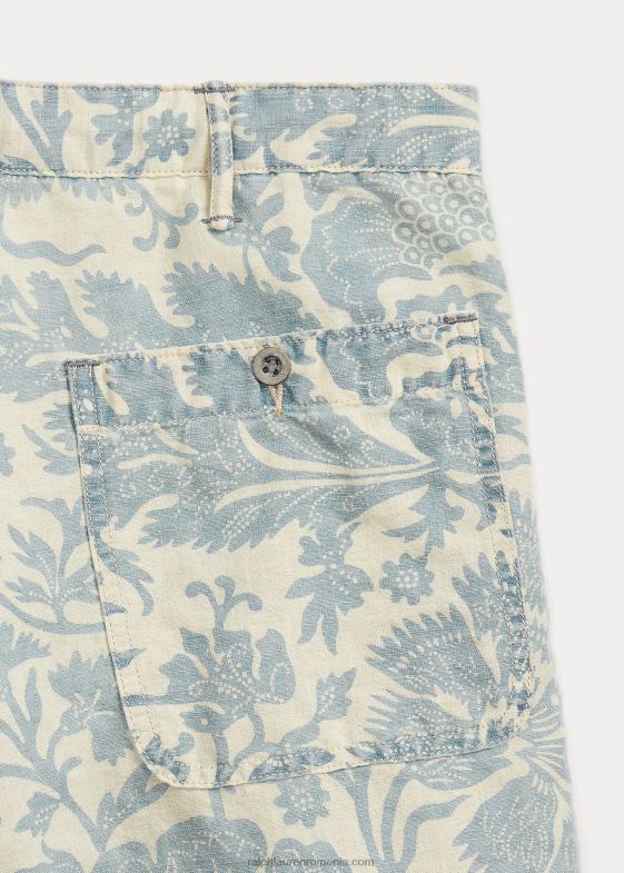albastru decolorat bărbați Ralph Lauren scurt chino floral din in-bumbac 046888684