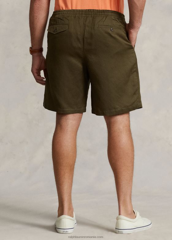 baldachin măslin bărbați Ralph Lauren prepster polo scurt din amestec de in 046881644