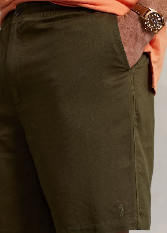 baldachin măslin bărbați Ralph Lauren prepster polo scurt din amestec de in 046881644