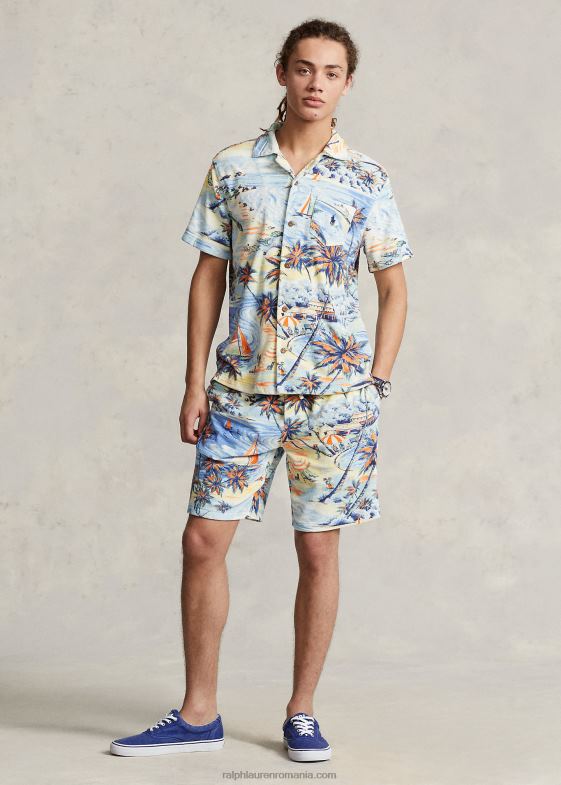 bazar de plajă hawaian bărbați Ralph Lauren Pantalon scurt de 9 inci cu imprimeu tropical 04688907