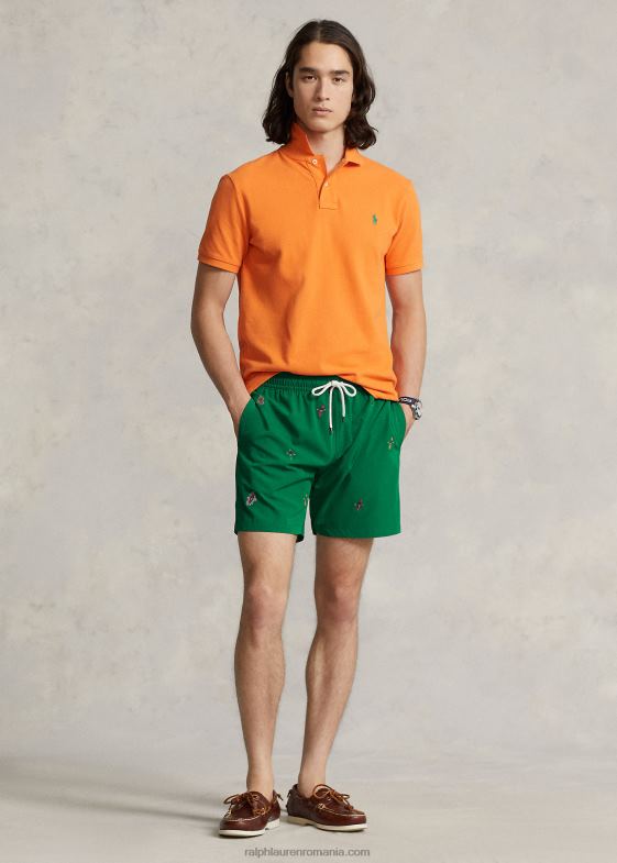 caiacul verde primar bărbați Ralph Lauren Trunchiu de baie clasic pentru călători de 5,75 inci 046881017