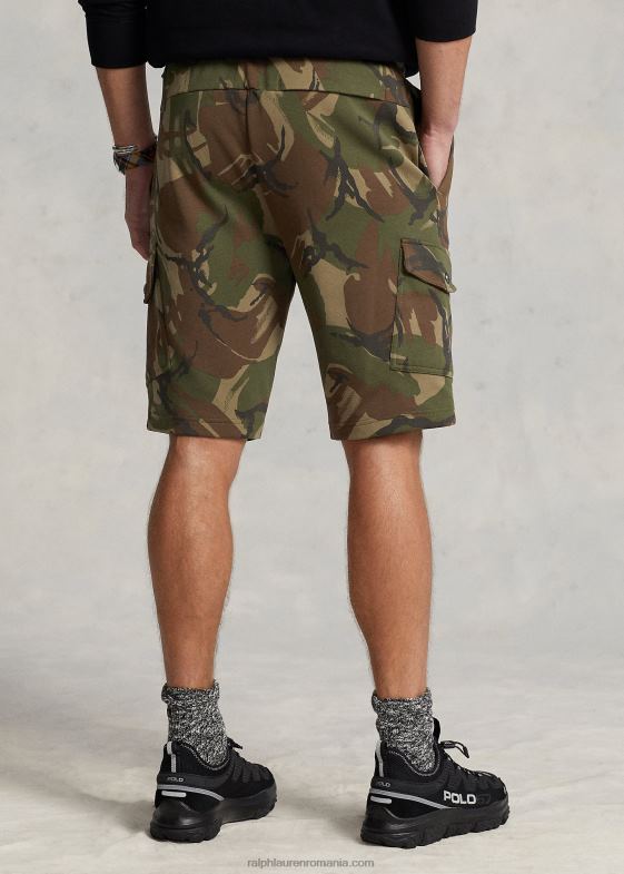 camo din lemn de ulm britanic bărbați Ralph Lauren Pantaloni scurti de marfă cu tricot dublu de 10 inchi 046888652