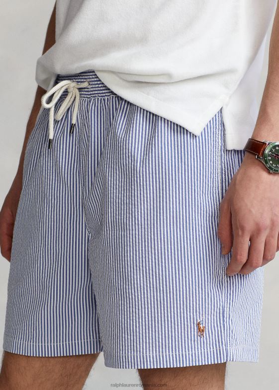 cruise royal seersucker bărbați Ralph Lauren Trunchiu de baie clasic pentru călători de 5,75 inci 04688591
