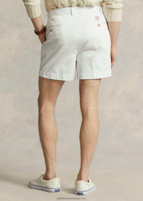 deckwash alb bărbați Ralph Lauren Cormac scurtă pliată de 5 inci, cu potrivire relaxată 046888447