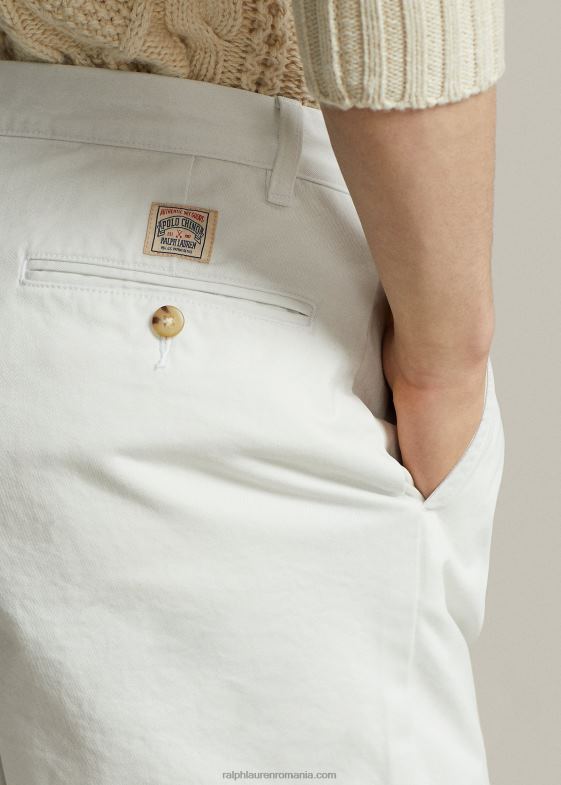 deckwash alb bărbați Ralph Lauren Cormac scurtă pliată de 5 inci, cu potrivire relaxată 046888447