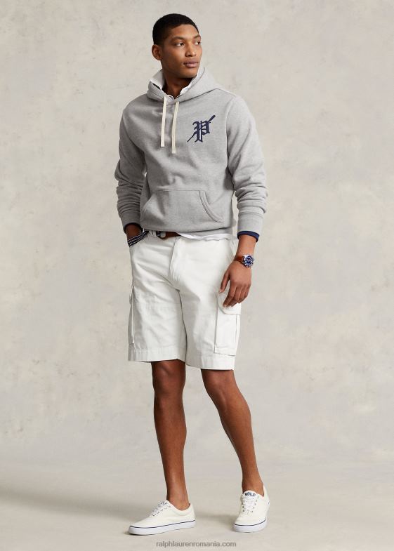 deckwash alb bărbați Ralph Lauren Pantalon scurt cargo din twill de 10,5 inchi, cu potrivire relaxată 04688319