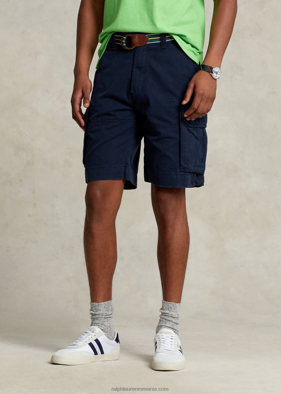 marina aviator bărbați Ralph Lauren Short cargo din twill de 10,5 inchi, cu potrivire clasică 04688255