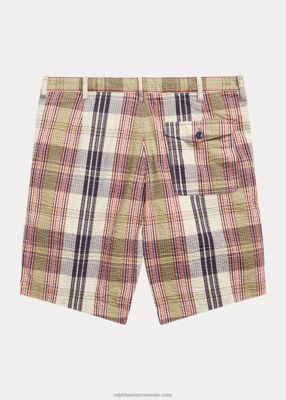 multi albastru bărbați Ralph Lauren ofițer seersucker madras scurt 046888700