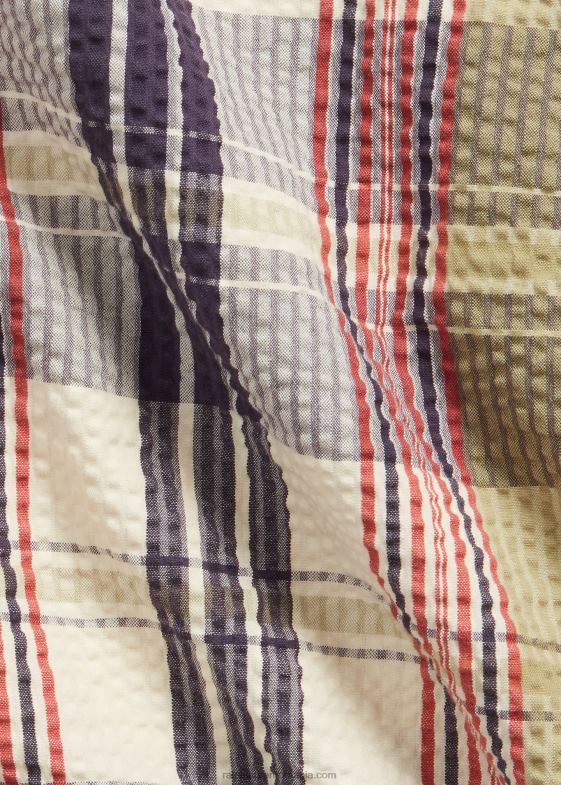 multi albastru bărbați Ralph Lauren ofițer seersucker madras scurt 046888700