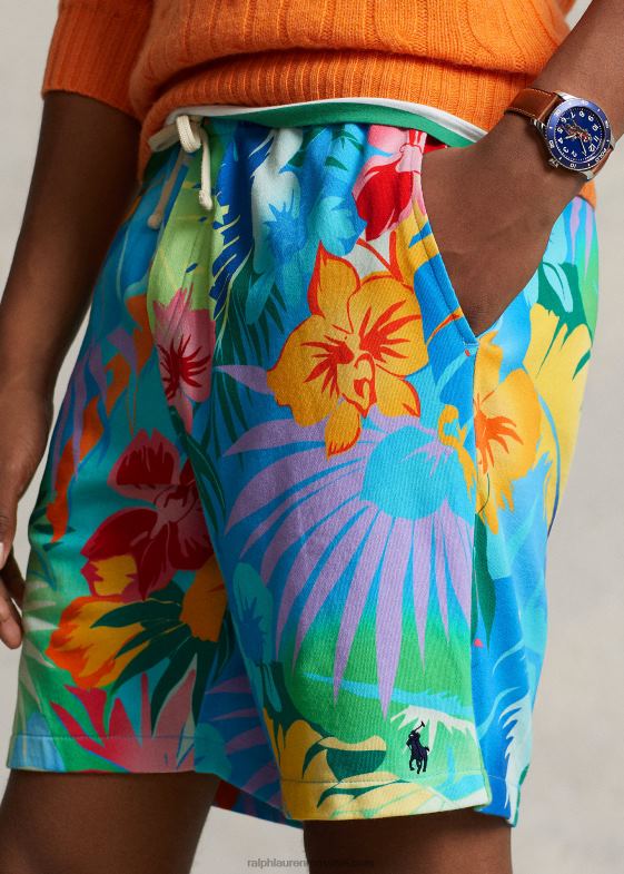 palm cove floral bărbați Ralph Lauren Pantalon scurt spa de 8 inchi cu imprimeu floral 04688543