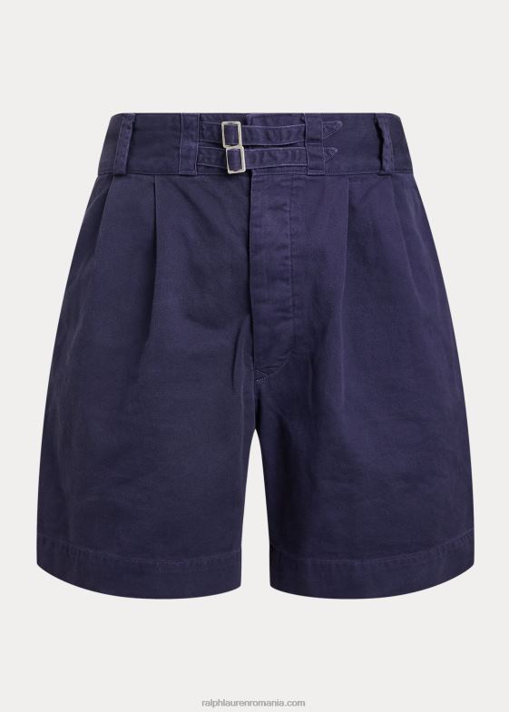 rl marinei bărbați Ralph Lauren Pantalon scurt din twill plisat de 7 inchi, cu potrivire relaxată 046888595