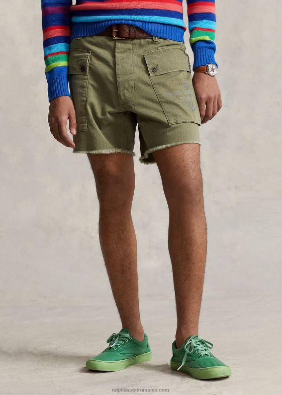 verde oboseală bărbați Ralph Lauren Short cargo din twill de 6 inchi, cu potrivire relaxată 046881104