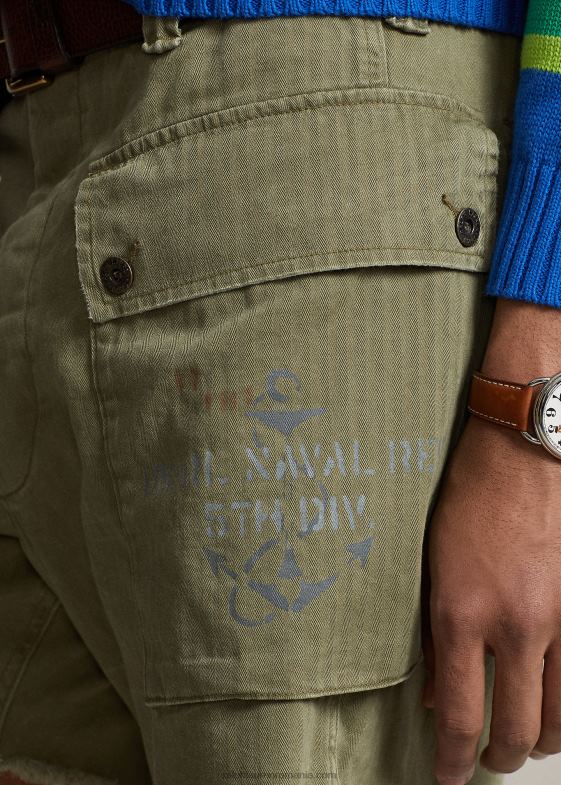 verde oboseală bărbați Ralph Lauren Short cargo din twill de 6 inchi, cu potrivire relaxată 046881104