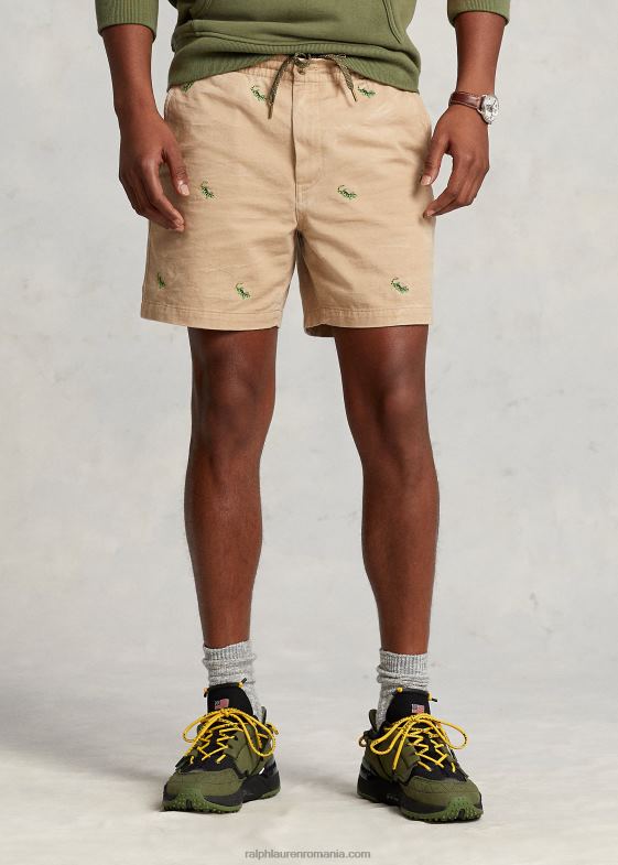 vintage kaki w/geicos ao bărbați Ralph Lauren Scurt scurt elastic elastic cu potrivire clasică de 6 inci 04688104