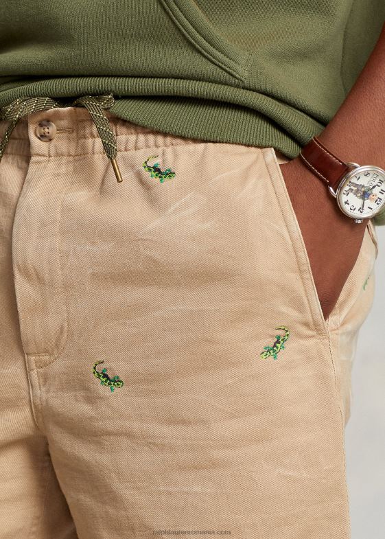 vintage kaki w/geicos ao bărbați Ralph Lauren Scurt scurt elastic elastic cu potrivire clasică de 6 inci 04688104