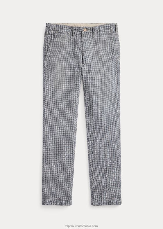 albastru/crem bărbați Ralph Lauren pantalon de ofițer seersucker 046881697