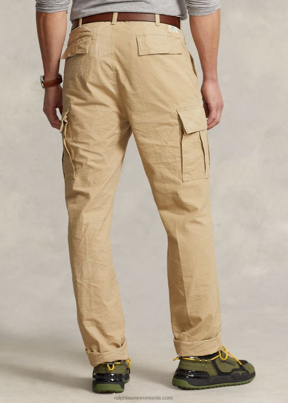 bej de coastă bărbați Ralph Lauren pantalon cargo de pânză cu potrivire relaxată 046881473