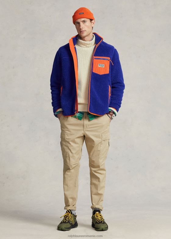 bej de coastă bărbați Ralph Lauren pantalon cargo stretch slim fit din twill 046888432