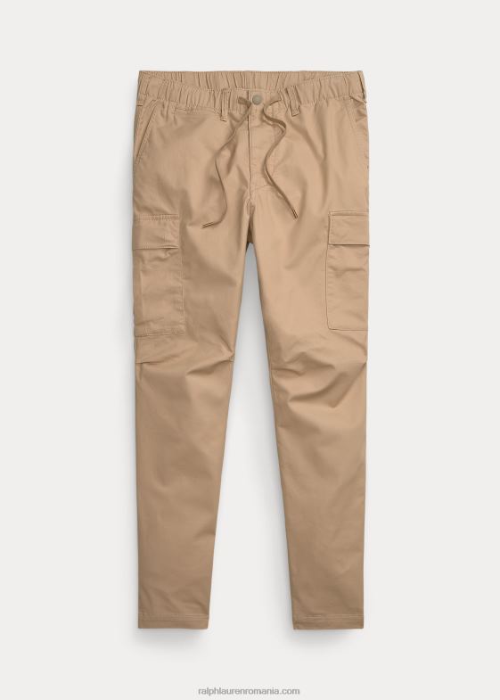 bej de coastă bărbați Ralph Lauren pantalon cargo stretch slim fit din twill 046888432